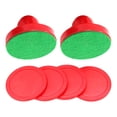 thumbnail image 3 of Empujadores y discos de hockey de aire Zulema Mangos de portería de juego familiar de fieltro verde de 96 mm rojo, 3 of 8