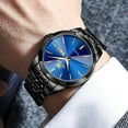thumbnail image 5 of OLEVS Watches for Men Analog Quartz Dress Business Watch Stainless Steel Classic Casual Luxury Luminous Waterproof Male Mens Wrist Watches Reloj para Hombre Blue Dial, 5 of 14