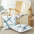thumbnail image 5 of Throw Pillow Cases Pack of 2 Cozy Fleece Arc-Shaped Abstract Geometric Lines Decorative Cushion Covers for Couch Bed Sofa Farmhouse Decoration 20 X 20 Inches Teal Turquoise Grey, 5 of 6