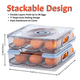 thumbnail image 4 of Contenedor de huevos para refrigerador: cartones de huevos, huevera con ruedas automáticas para refrigerador con escala de tiempo y tapa, 4 of 8