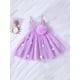 thumbnail image 2 of Bebé Niña Vestido de Tul, Sin Mangas Flor de Perlas A-line Vestido de Princesa para la Fiesta Escenario Show Nituyy Verde, rosa, morado. Vestido de malla niña pequeña fresco verano., 2 of 5