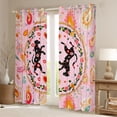 thumbnail image 2 of Feelyou Leopard Black Out Curtains, Pink Boho Flower Leaf Curtains Pack of 2 (42x63 Each), 2 of 6