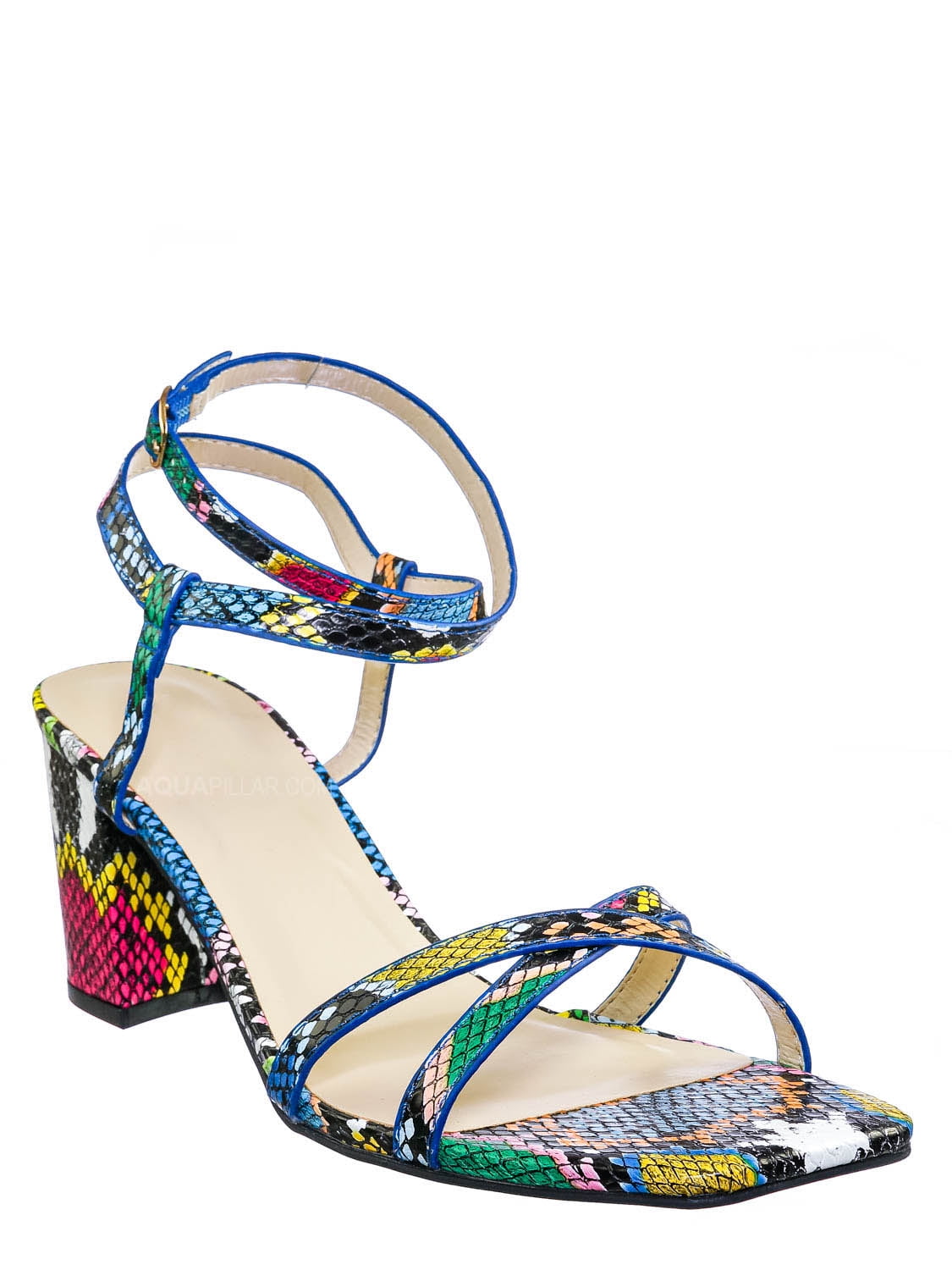 Forever20 Wraparound Strappy Block Heel Sandal Women Gladiator Ankle