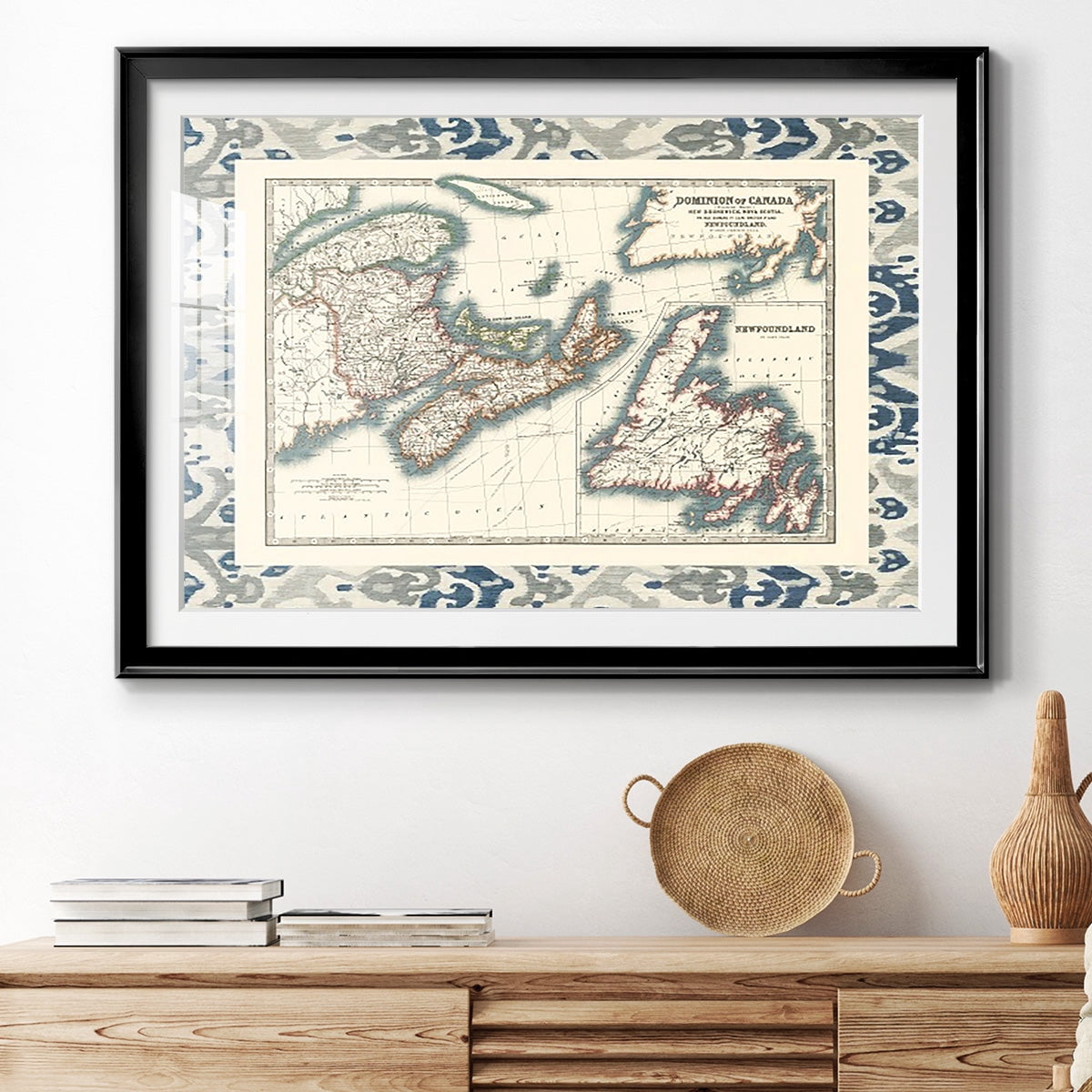 Bordered Map of Canada Premium Framed Print - Ready to Hang