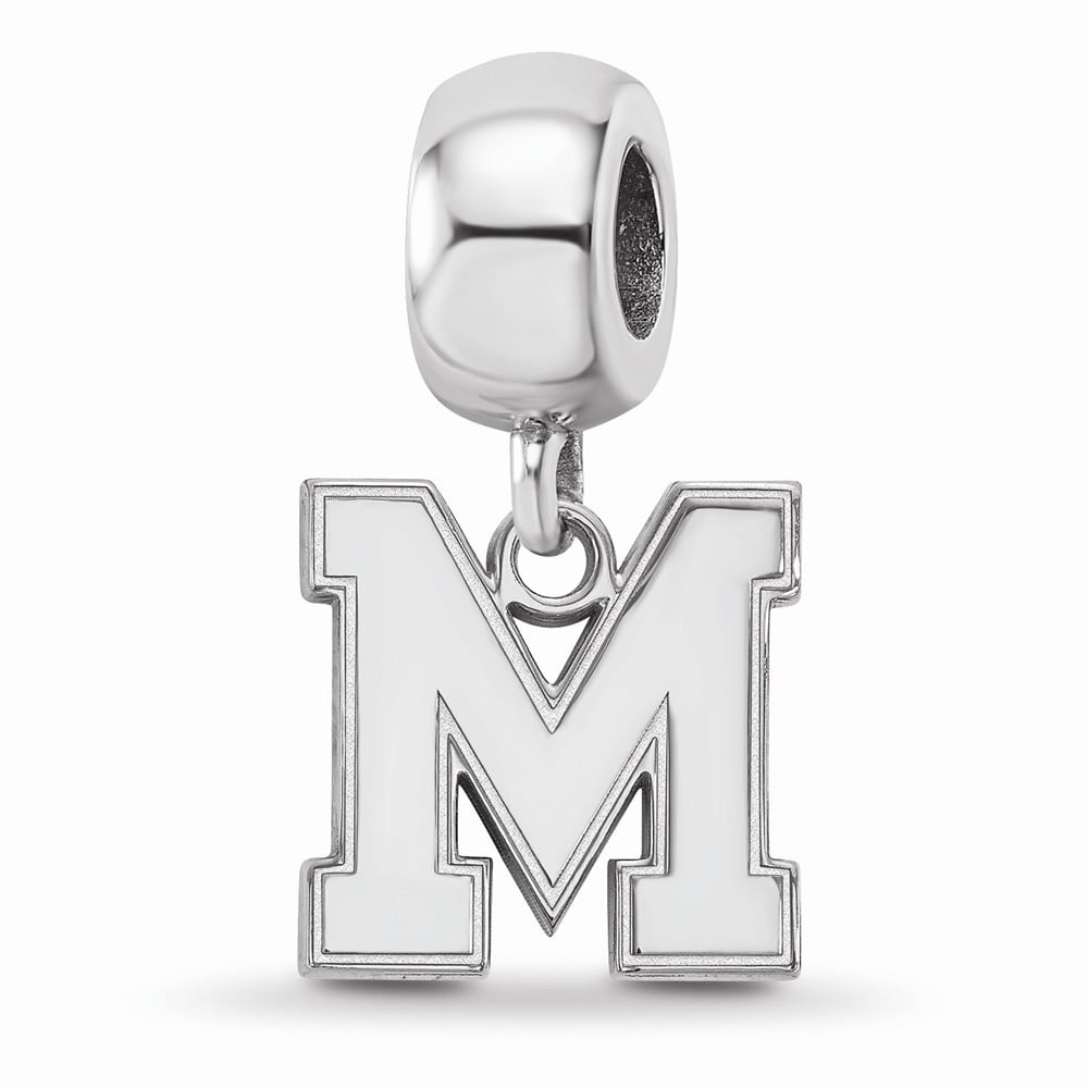 Beautiful Sterling silver 925 sterling Sterling Silver Rh-plated LogoArt University of Memphis Small Bead Charm