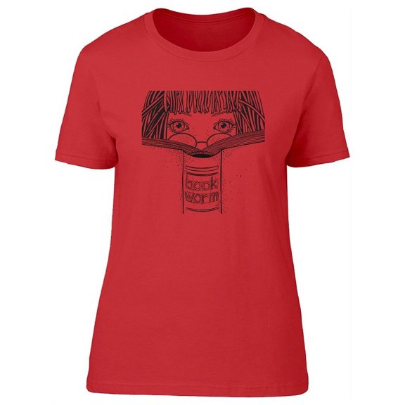 Book Worm Lady T-Shirt Women -Image by Shutterstock, Female Medium