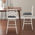 thumbnail image 3 of Costway Bar Stools Swivel Counter Height Chairs, Upholstered Faux Leather, White (Set of 4), 3 of 9