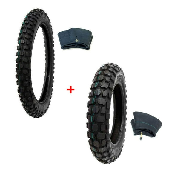 Motorcycle Tire Set, Front 2.50-14 Rear 3.00-12 Dirt Bike Off Road with Inner Tubes