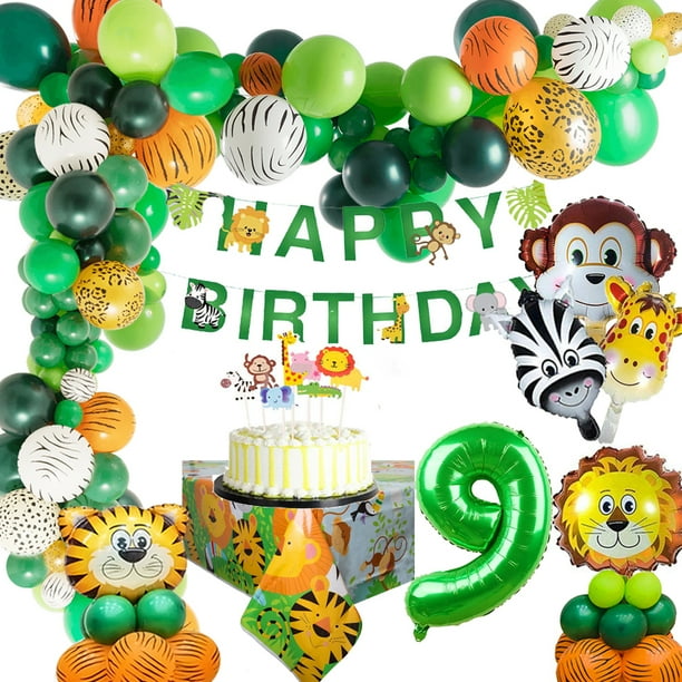 BIRLON 9 Year Old Boy Birthday Decorations, Boy 9th Jungle Safari