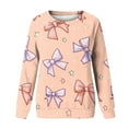 thumbnail image 5 of YUGYXL Pink Bows Sweatshirt for Women Plus Size Loose Blouse Crewneck Fall Winter Fashion Outfits Tops for Women Orange L, 5 of 5