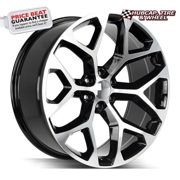 Strada OE Replica Snowflake Gloss Black Machined - 22X9-6x139.7 Bolt Pattern, 31mm Offset