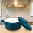 thumbnail image 6 of Lexi Home 6-Qt Enameled Cast Iron Dutch Oven with Lid & Loop Handle, Blue, 6 of 10