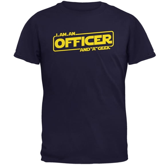 An Officer and a Geek Mens T Shirt Navy 3X-LG