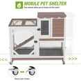 thumbnail image 3 of 2-Story Rabbit Hutch Bunny Cage with Leak-Proof Trays & Chew-Proof Ramp - Indoor/Outdoor 39.3" Wooden Rabbit Cage with Wheels (Brown), 3 of 17