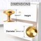 thumbnail image 4 of Perillas redondas de armario Uxcell de 1.02'' de tono dorado de aleación de zinc 5pcs, 4 of 7