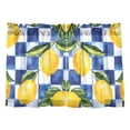 thumbnail image 7 of Yayeee Kitchen Curtains Tier Pair Light Filtering 27"x24" Rod Pocket Short Cafe Window Panel, Lemon Checkered, 7 of 7