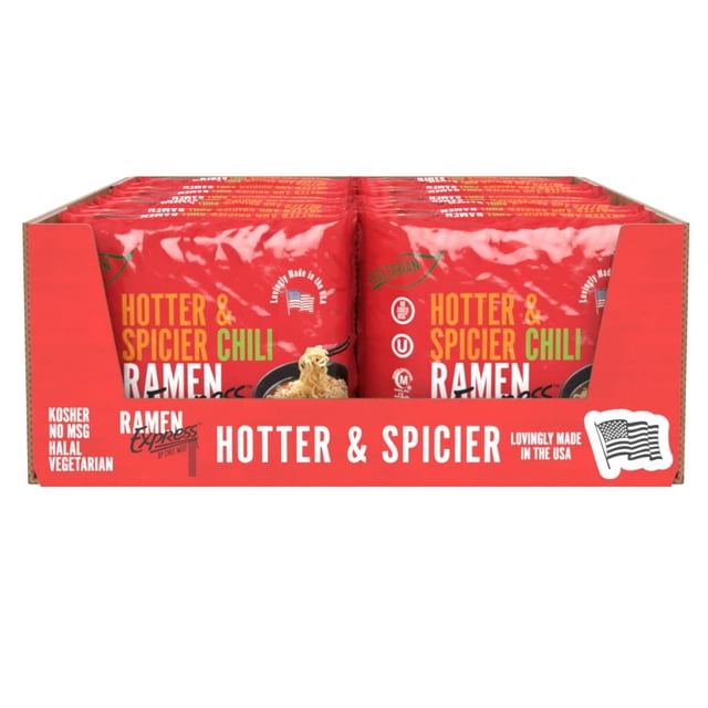 Pack x 24 Ramen sopa instantánea Vegetariana Extra Kosher Sabor Chili Picante 85g