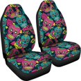 thumbnail image 4 of Sugar Skull Floral Design Themed Print Universal Fit Car Seat Covers, 4 of 4
