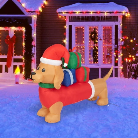 Kinbor 5ft Long Christmas Inflatable Led Light Long Wiener Dog