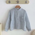 thumbnail image 2 of hotojiny Toddler Boys Henley Shirt Button up Long Sleeve Dress Shirts Cotton Lightweight Tees Spring Tops with Pocket 2-8 Y, 2 of 6