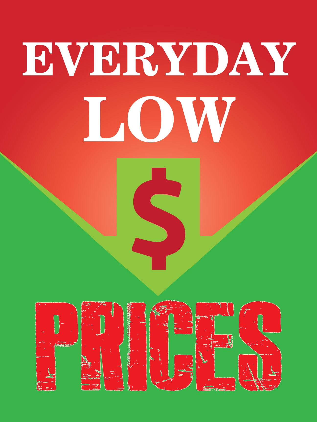 Everyday Low Prices Retail Display Sign, 18"w x 24"h