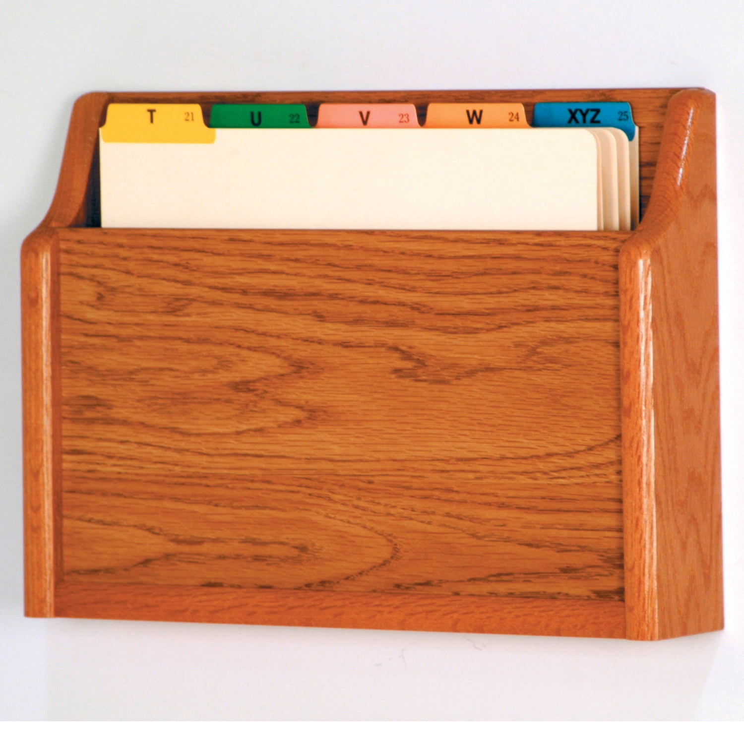 Wooden Mallet Single Open End Letter Size File Holder in Medium Oak Square Mount for sale online 