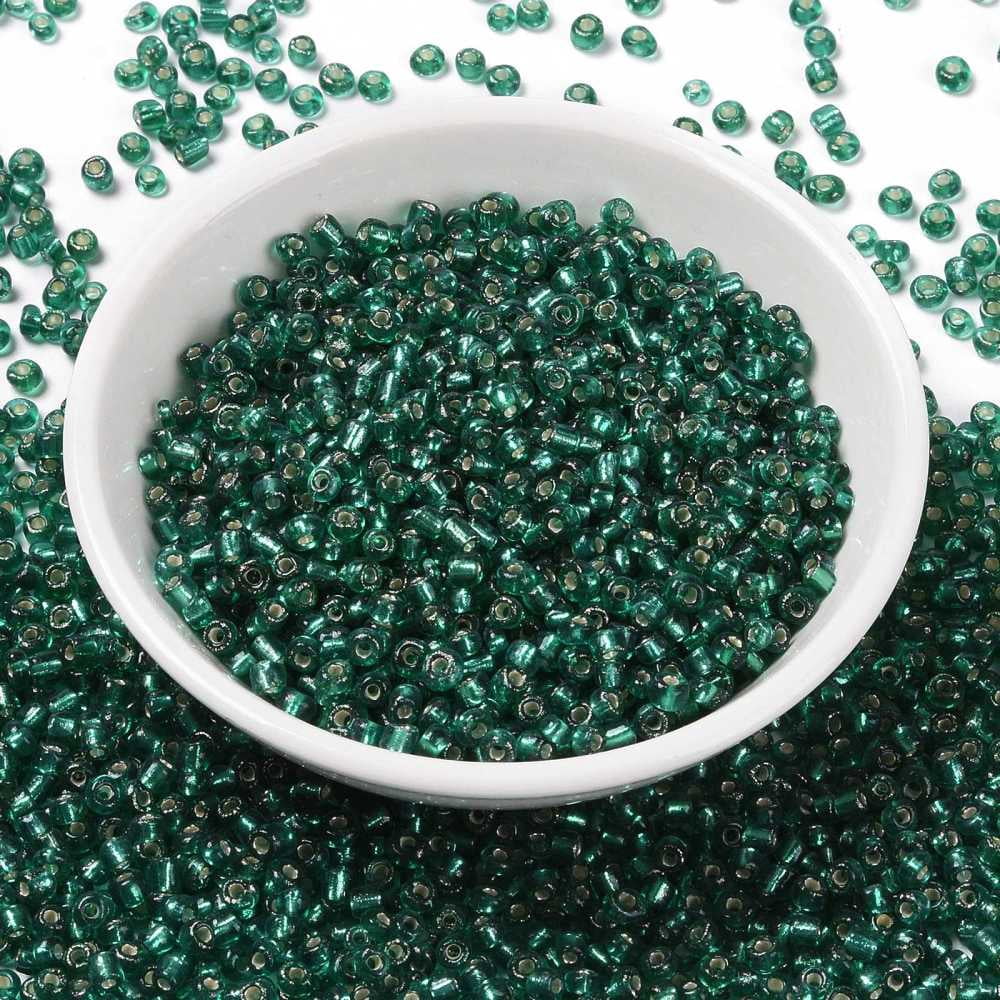 8/0 Glass Seed Beads Silver Lined Round Hole Round Medium Aquamarine 3mm Hole: 1mm about 10000 beads/pound