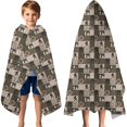 thumbnail image 3 of Multicolor Bigfoot and Checkerboard Pattern Hooded Bath Towel，60"x35" for Ages 3 To 12 Kids, Quick Dry Lightweight Soft Microfiber Hood Beach Towel Cover Up for Kids, 3 of 7