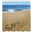thumbnail image 3 of Ambesonne Cyprus Shower Curtain, Name Written on Sandy Beach, 69"Wx84"L, Multicolor, 3 of 3