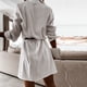 thumbnail image 4 of Vestido casual de color sólido con botones de manga larga y cuello vuelto a la moda para mujer Fridja yut6889, 4 of 9