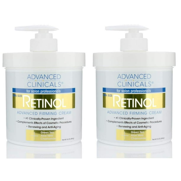 Set 2 Cremas de Retinol Advanced Clinicals Tamaño de Spa Fórmula Hidratante para Líneas Finas y Arrugas Sin Perfume 16oz Advanced Clinicals AC856246