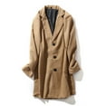 thumbnail image 2 of Holiday Clearance! AIEOTT Men's Long Trench Coat Big and Tall Casual Wool Coat Solid Color Lapel Woolen Coat Single Breasted Trench Coat, 2 of 4