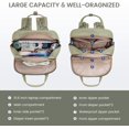 thumbnail image 2 of Diaper Bag Backpack, Baby Bag with Changing Pad, Large Diaper Backpack Boy Girl, Waterproof Baby Registry Bag for Mom Dad with Stroller Buckles, Light Green-beige-olive Green, 2 of 4