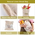 thumbnail image 3 of bolsas de pan de lino, bolsas de pan para mantener el pan fresco, transpirable, bolsa de almacenamiento con cordón para alimentos, bolsa de pan natural sin blanquear para artesanos caseros, 3 of 6