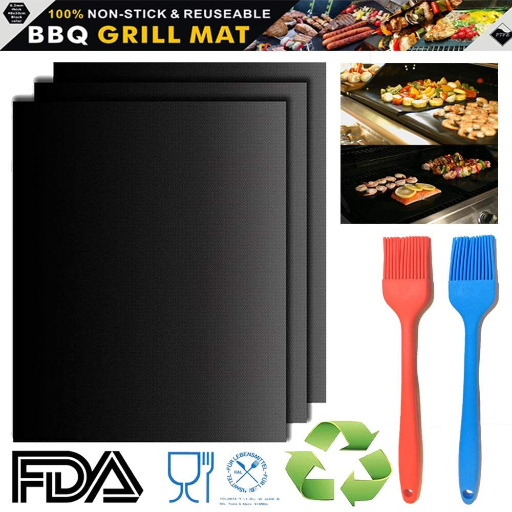BBQ grill mat NonStick Grill Mat FDAApproved, PFOA Free,3 Pack with