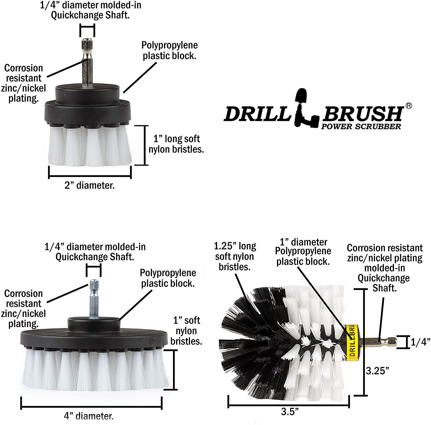 Buy kwb Wire brush set for drills 597530 4 pc(s)