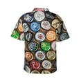 thumbnail image 3 of Easygdp Beer Caps Men's Hawaiian Shirts Print Lapel Short Sleeve for Beach, vacation, party, casual occasions - X-Large, 3 of 9