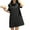 Black, variant on ZANZEA Women Short Sleeve Pocket Mini Dress Solid Color Vintage Straight Dresses