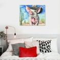 thumbnail image 4 of Nawypu  Funny Wild West Fashion Baby Pig Blue Watercolor Painting Canvas Wall Art, Multi-Color, 4 of 4
