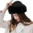 thumbnail image 2 of HAOAN Womens Faux Fur Hat for Winter  Classy Russian Style Suede Fluffy Warm Cap, 2 of 3