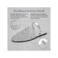 thumbnail image 3 of BLISSFUL STEP Women's Mesh Round Toe Slip on Slides Flats Sandals Silver 7.5, 3 of 6