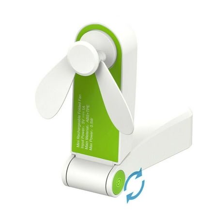 

Mini Fan Student Charging USB Fan Desktop Handheld Small Fan Portable Folding Pocket Fan Green