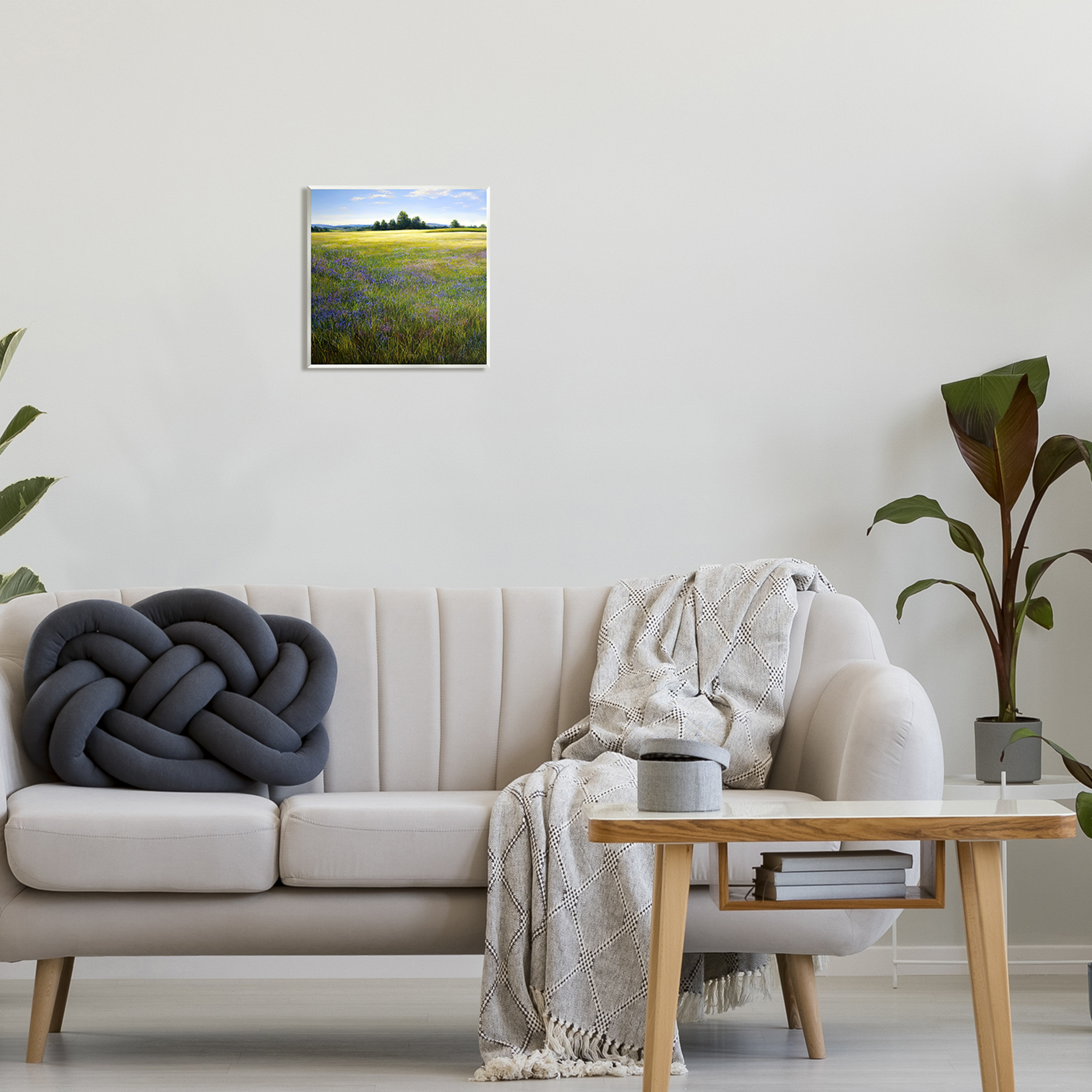Stupell Industries Vast Meadow Landscape Landscape Painting Unframed Art Print Wall Art, 12 x 12
