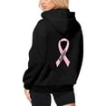 thumbnail image 3 of Wovix Women Cool Shirts Fasion Long Sleeve Ladies Cancer Pink Ribbon Heart Ribbon Full Zip Hoodie, 3 of 6