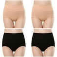 thumbnail image 2 of Summer Savings Panties for Women Women's High Waist Cotton Panties Soft Breathable Briefs Stretch Briefs Seamless Women's Panties Body Shaping Briefs High Waisted Plus Size, 2 of 3