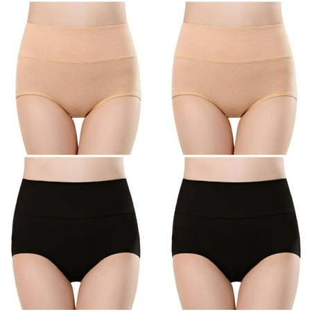 fatyb Womens High Waisted Cotton Underwear Full Coverage Ladies Panties Multipack Regular and Plus Size