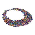 thumbnail image 2 of AeraVida Colorful Rainbow Seashell Beads Bohemian Chic Bib Statement Necklace Tribal Fashion Evening Wear Jewelry Gifts for Women, 2 of 4