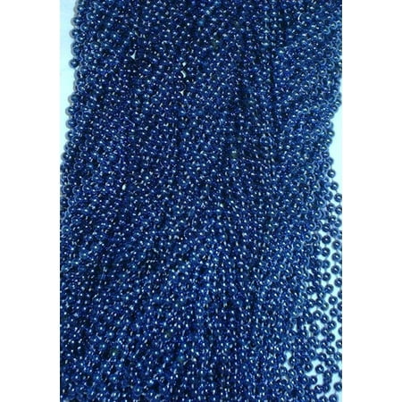 72 Blue Mardi Gras Gra Beads Necklaces Party Favors 6 Dozen