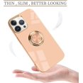 thumbnail image 2 of Compatible for iPhone 14 Pro Max Case with Ring Holder Kickstand [with Magnetic] Soft TPU Shockproof Electroplated Slim Thin Protective Phone Case for iPhone 14 Pro Max Pink, 2 of 14