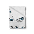 thumbnail image 2 of Eye Soft Flannel Fleece Throw Blanket, Cartoon Style Eyes Various Different Expressions Emoticons Humorous Funny, Cozy Plush for Indoor and Outdoor Use, 50" x 60", Pale Blue Black White, by Ambesonne, 2 of 6